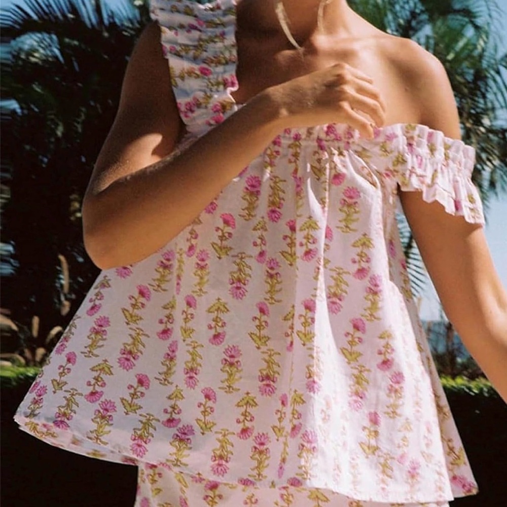 Floral Ruffle Pajama Set - Picture 4 of 8